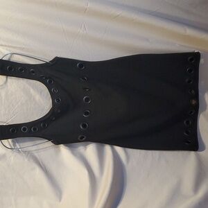 Topshop Black Grommet Mini Dress SZ 4